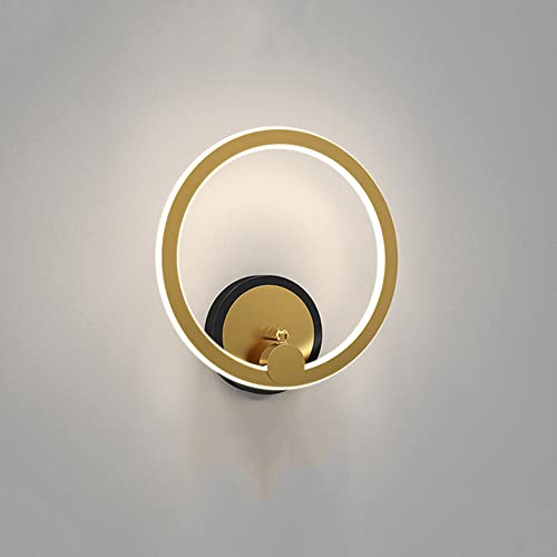Applique murale à anneau LED doré 23W ronde pour la chambre