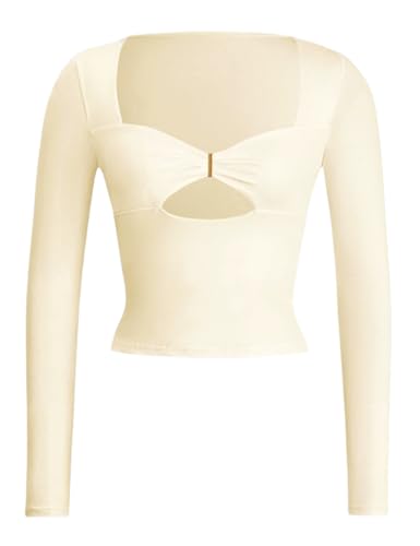 Image of FAIMILORY Women's Trendy Holiday Long Sleeve Sweetheart Neck Going Out Crop Tops Cute y2k T Shirts Slim Fitted Corset