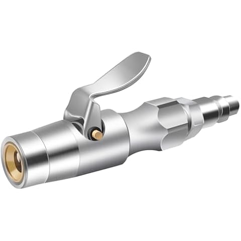 SAFELIFE Locking Air Chuck, Heavy Duty Two Steel Jaws Lock on Air Chuck for Any Schrader Valve Tires-No Air Leakage, Rated to 150 PSI-1/4 NPT Fitting Included - Closed Flow Cover