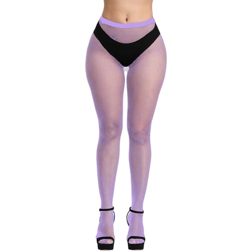 Image of Fishnet Stockings For Women High Waisted Fishnet Tights Sexy Wide Mesh Fishnet Stockings