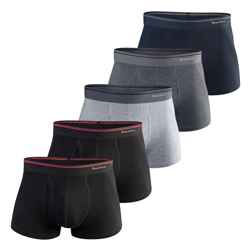 Men's Boxer Briefs, Soft and Breathable Cotton Underwear with ComfortFlex Waistband, 5-Pack