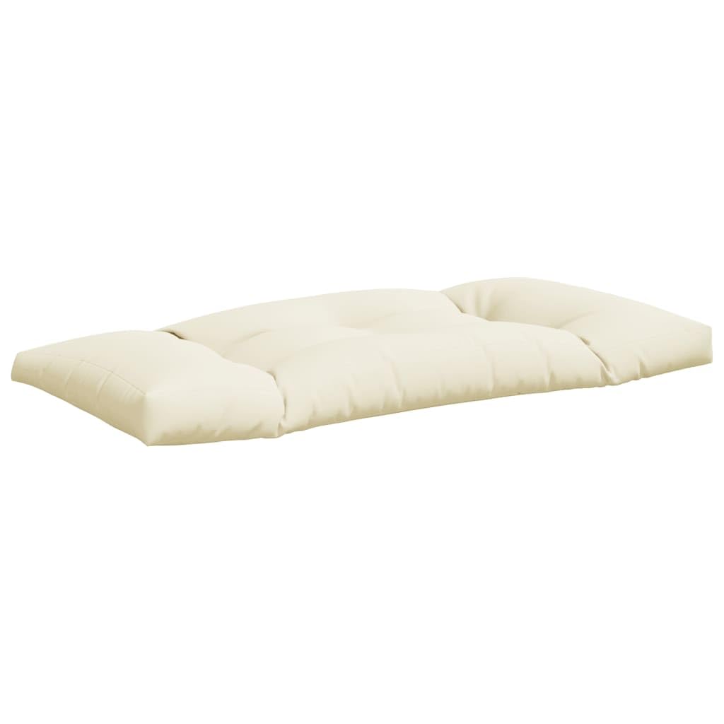 Cuscini per pallet, 2 pezzi, in tessuto crema, 110 x 58 x 10 cm, cuscini per seduta e schienale, imbottiti, impermeabili, morbidi e confortevoli, per esterni, balcone, terrazza, sedia da