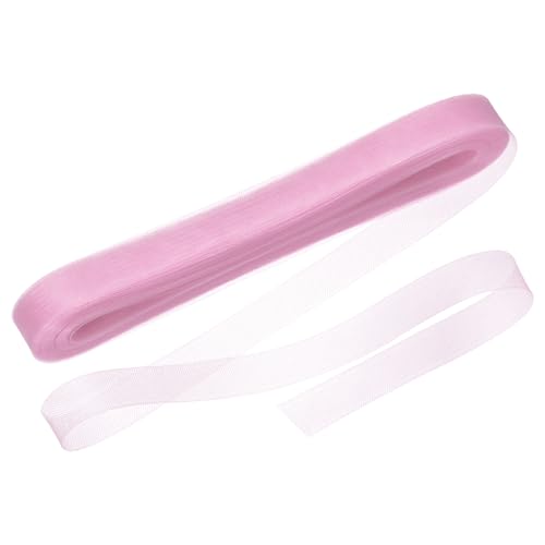 M METERXITY Stiff Horsehair Braid 1 Inch Wide 50 Yards Soft Polyester Horsehair Braid Roll for Wedding Dress/Dance Formal Dress Accessories/Skirt Boning Sewing Shaping [Matte Pink]