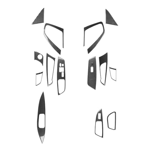 UOADA Real Premium Carbon Fiber Sticker Compatible with Hyundai Veloster 2012-2017 2013 2014 2015 2016 Car Door Handle Window Lift Switch, A-Pillar Panel Accessories 15pcs