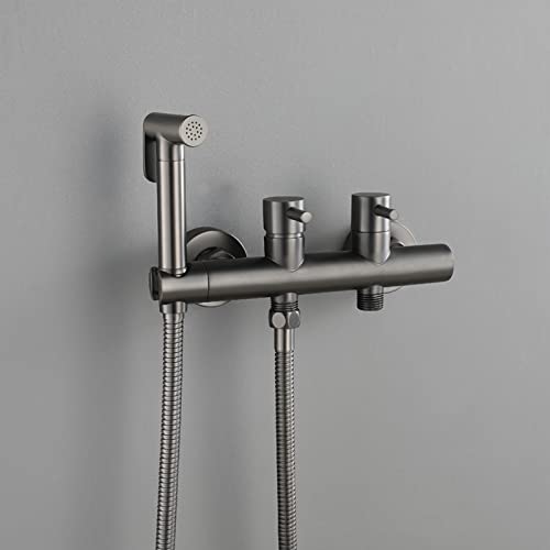 Fixation de bidet pour toilettes et pulvérisateur à main gris WC