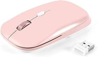 PINKCAT Wireless Mouse, Slim Optical Mice 2.4G USB Laptop Computer Cordless Mouse with Nano Receiver Portable Design and Silent Click for Windows Mac Macbook Linux Office (2.4GHz-Pink)
