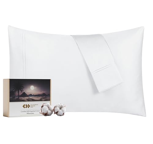 California Design Den Luxury 100% Egyptian Cotton Pillow Cases Queen Size Set Of 2 cover