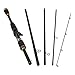 Carbon Fiber Travel Fishing Rod 4 Section Portable Spinning Baitcasting Pole ML Power Collapsible Fishing Poles for Bass Catfish Fresh Water 1.8M 2.1M（Gun Handle）