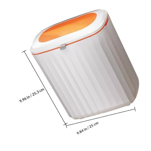 Caneca de basura colgante para cocina con tapa 8L naranja miniatura 2