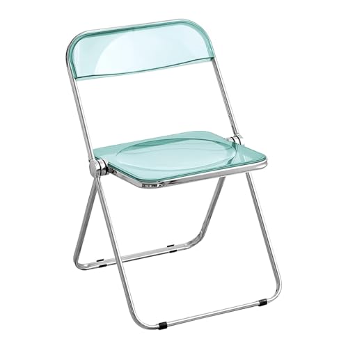Silla plegable portátil para uso en interiores y exteriores, silla plegable de acrílico verde claro para bodas, banquetes, iglesias y eventos en casa (paquete de 1)
