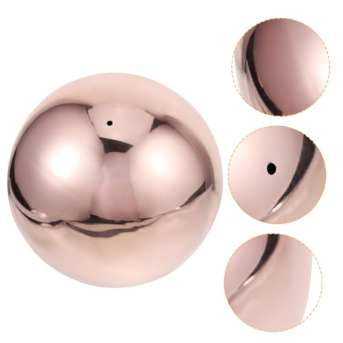 Gogogmee Boule de Jardin Acier Inoxydable Poli Miroir Creuse Rose Doré Globe Réfléchissant Léger pour Décoration Extérieure