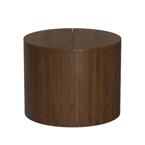 Vicco Couchtisch Tavilo Nussbaum 48 x 48 cm mit Liftfunktion und Abnehmbarer Seitenwand