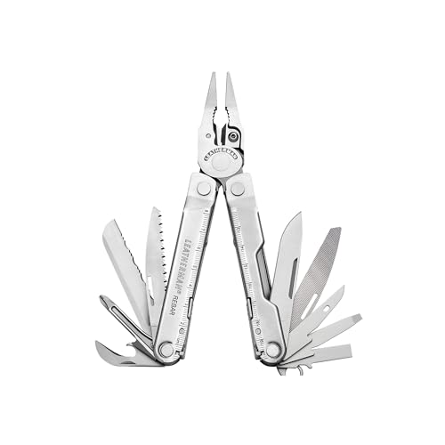 Leatherman Rebar Multi-Tool - 17 Werkzeuge für Heimwerker und Camping - Schwarzer Edelstahl - Silber