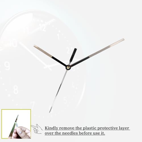 Image of Glossy Silver Metal Clock Hands Replacement Set - Modern Metallic Needles for DIY Wall Clock Making, Resin Art & Crafts (Set of 1) (State Pati Silver)