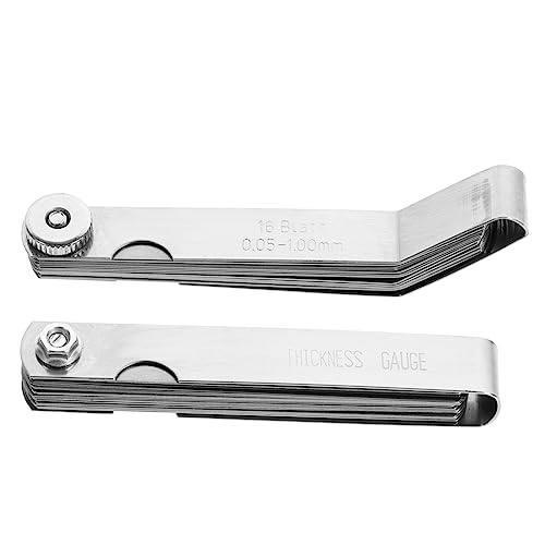 MUCKLILY Gauge Set 2pc High-Precision Spring Steel Gap Gauge Measuring Tool Easy Adjustment Scale Markings
