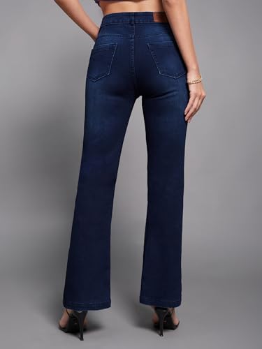 Image of Miss Chase Women's Skinny Fit High Rise Regular Length Stretchable Denim Jeans (MCSS24DEN79-02-512-38, Mystic Blue, 38)
