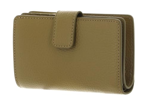 Porte-monnaie Coccinelle Metallic Soft mini portefeuille en cuir grainé kaki