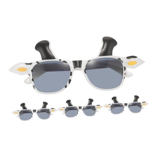 Healeved New Year Party Glasses 4pcs Animal Cow Costumes Funny Decorative Glasses for