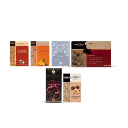 Chocolates Marcos Tonda – Pack Sabores | Chocolate Negro, Bombones Y Grajeas 6 Productos | Caja De Chocolates Para Regalar | Chocolates Originales Para Regalar | Desde 1793