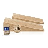 Tolux Holzkeile, Hartholzkeil, Montagekeil, Nivellierkeile, Holztürstopper, praktisches Werkzeug in der Schreinerei, im Baugewerbe und bei verschiedenen Heimwerkerprojekten Größe 100x40x25 mm 10 Stück