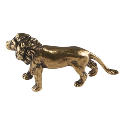 Figura de León de Latón Vintage Pequeña miniatura 4