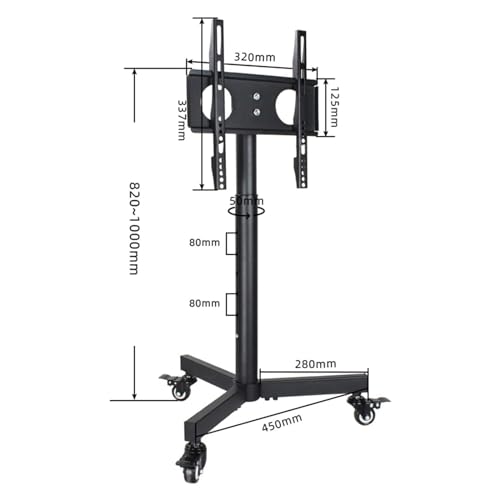 Soporte móvil para TV con ruedas ajustable 14-32 pulg miniatura 2