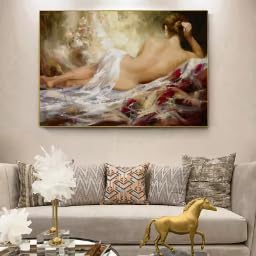 Impression sur toile de qualité premium KEMEIQI portrait abstrait de femme
