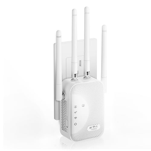 WiFi Extender Signal Booster, 2025 WiFi Booster 1200Mbps Dual Band 5GHz/2.4GHz Internet Extenders for Home, Wi-Fi Repeater with Ethernet Port Covers up to 36328 Sq.ft Range and More Devices (4 ANT)