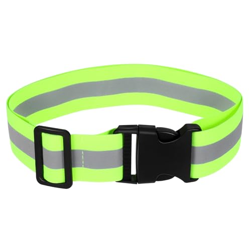 GRIRIW Reflective Belt Adjustable Gear High Visibility for Running Walking Cycling for Workers Policemen Fluorescent Green Color