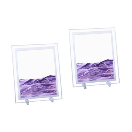TOYANDONA 2 Piezas Pintura De Arenas Movedizas Arte De Arena Decoración Del Hogar Lámpara De Medusa Mesa De Arena Equipo Reloj De Arena Salvadera Decoración Del Océano Imagen De Arte Vidrio