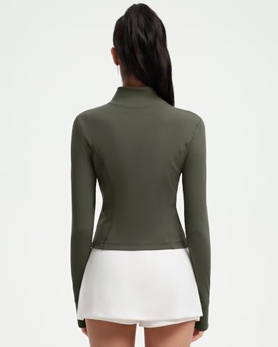 Image of SUUKSESS Women Golden Full Zip Up Workout Cropped Jackets Lightweight Athletic Yoga Tops