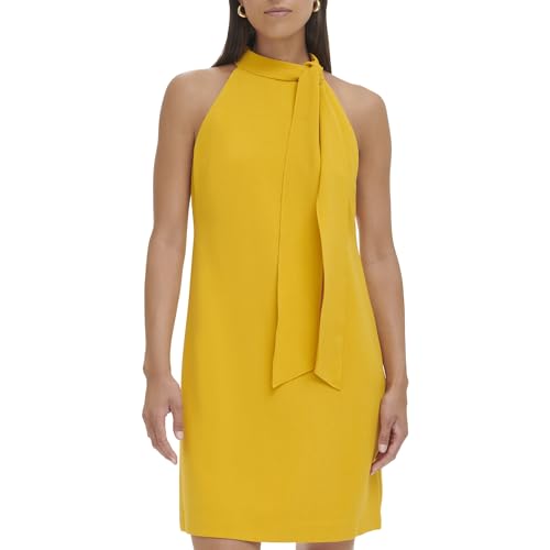 Image of Vince Camuto Women's Sleeveless Halter Tie Neck Shift Mini Dress