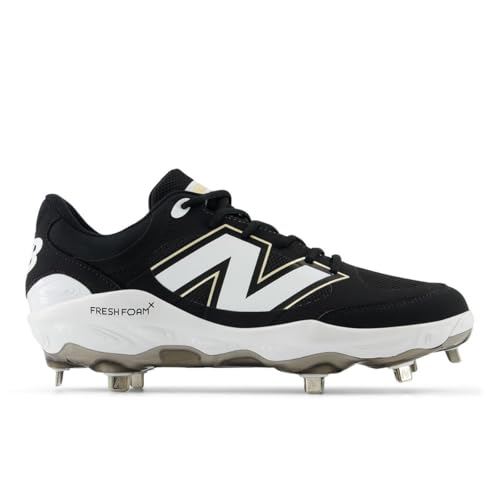 New Balance Men's Fresh Foam X 3000 V7 Baseball Shoe, Black/White, 7 M