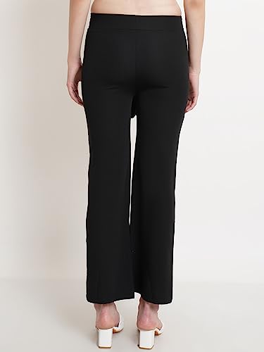 Image of POPWINGS Casual Solid Regular Fit Solid Trouser for Women || Pull On Trouser for Women || Semi-Formal Work Women Trouser for Summer || Stylish Western Trouser