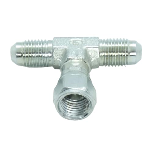 Image of 1 Piece Steel JIC Flare Tube Fitting,Tee Swivel Branch 1 /4 JIC (7 /16''-20 Threads)