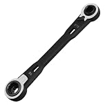 GOLD DEER 4-in-1 Reversible Ratcheting Box Wrench Set SAE 5/16" 3/8" 7/16" 1/2" Double Box End Wrench Set Ratchet Wrench Set,72-Tooth Ratcheting Gear,CR-V Steel