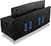 Produktbild ICY BOX IB-HUB1408-U3 4-fach USB 3.0 Klemm-Hub für Monitore und Tische, 4x USB 3.0 (Type-A), Aluminium, werkzeuglos schwarz