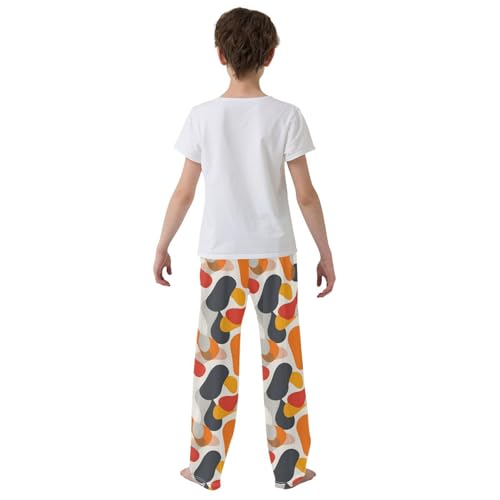 ALAZA Abstract Colorful Pattern Pajamas Bottoms with Pockets Comfy Pjs Sleepwear Elastic Waistband Pajamas Pants Lounge Pants for 6-14 Years3