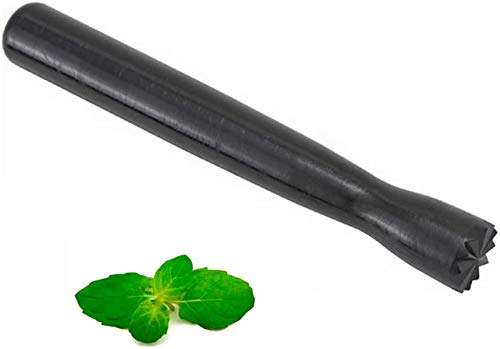 (Pack of 6) Poly Black Bar Muddler for Cocktails Triangular Head Professional Drink Muddler Bartender Tools