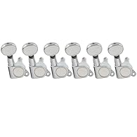 Fits electric guitar Fits for standard 10mm(13/32") peg holes Full alloy metal made,Sealed Style tuning keys, die cast, 1:15 gear ratio 6-in-line full set; Nut, Ferrule, Screws included Package Includes: 6 Pcs Guitar Tuning Pegs