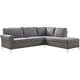 ACME Melvyn Sectional Sofa - - Gray Fabric