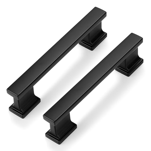 Probrico 10 Pack 3 3/4 Inch Matte Black Cabinet Handles Heavy-Duty Drawer Pulls for Dresser Hardware Corrosion-Resistant Pulls for Cabinets and Drawers
