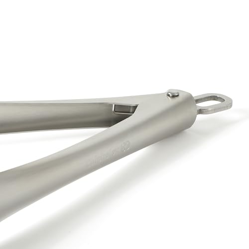 Image of Calphalon Prime Stainless Steel Kitchen Tongs, Heavy-Gauge Heat-Resistant Locking Tongs for Grilling, Cooking & Serving, Weighted Handle for Control