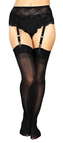 Mona's Choice Oil Shine Tall Garter Stockings and Tall Thigh Highs (Garter Belts Not Included)