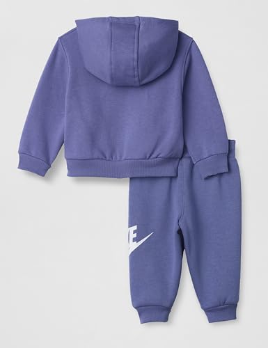 Image of Nike Baby Sportswear Club Fleece Pullover Hoodie and Joggers 2-Piece Outfit Set (Large Swoosh Logo)