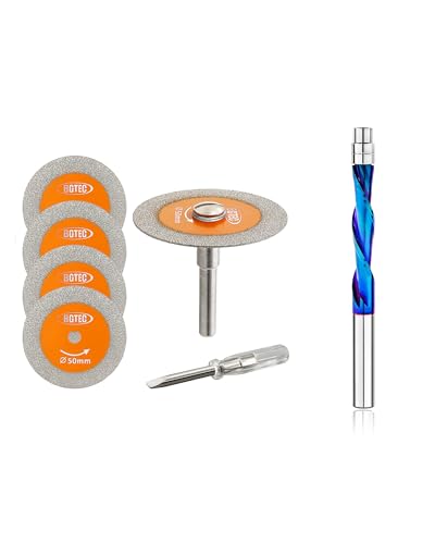 Disque diamant pour verre 50mm avec fraise hélicoïdale CNC bois 6.35 mm BGTEC
