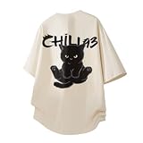 夏服 Tシャツメンズ 半袖 綿100% 大きいサイズ おもしろ 可愛い猫柄 プリント 丸首 五分袖 トップス 軽い 柔らかい 快適 カジュアル かわいい おしゃれ 人気 ストリート系 男女兼用 夏 春服-apricot-M