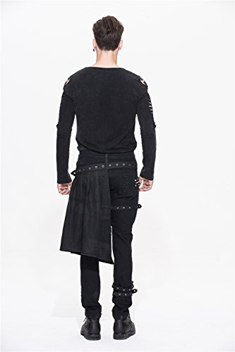 Devil Fashion Men Trouers With Kilt Holes Gothic Detachable Slim Casual Pants (Xxl) Black #TOP3