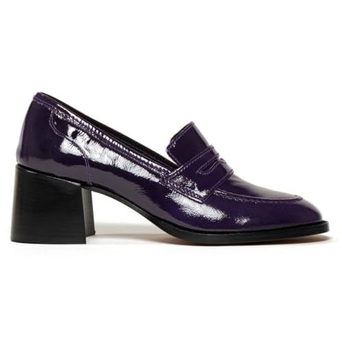 Image of SHODENSE Women Vintage Chunky Heel Loafers Pumps Platform Round Closed Toe Oxford Shoes Burnished Patent Matte Suede Slip On Dress Loafer Block Stacked Heels Office Formal Work Business 4-11 M US