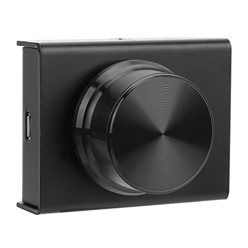 Volume Control Knob, Compatible Volume Remote Controller Knob One Key Mute USB PC Aluminum Alloy for Watching Videos for Playing Games(Black)